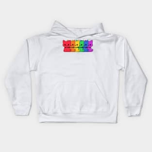 Cat Pride --- Rainbow Themed Design Kids Hoodie